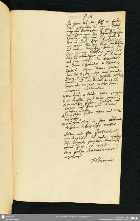 [Faszikel 61: Schreiben an Friedrich Conrad Grundmanns (1710-1795) mit einigen biografischen Hinweisen zu den vier Brüdern Dietrich, Caspar, Hans und Nickel von Schönberg]
