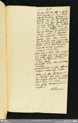 [Faszikel 61: Schreiben an Friedrich Conrad Grundmanns (1710-1795) mit einigen biografischen Hinweisen zu den vier Brüdern Dietrich, Caspar, Hans und Nickel von Schönberg]