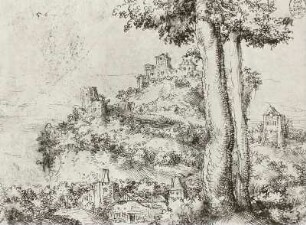 Landschaft mit Hütten
