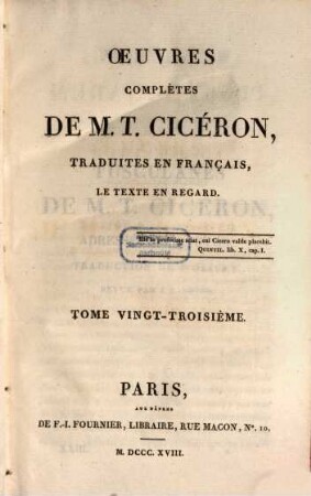 Oeuvres complètes de M. T. Cicéron, 23. Ouvrages philosophiques