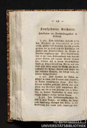 Funfzehnter Abschnitt. Fabrikation des Runkelrübenzuckers in Oestreich.