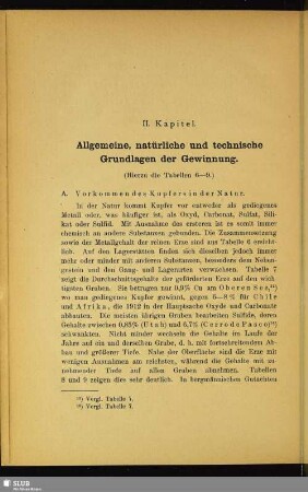 II. Kapitel. Allgemeine, natürliche und technische Grundlagen der Gewinnung