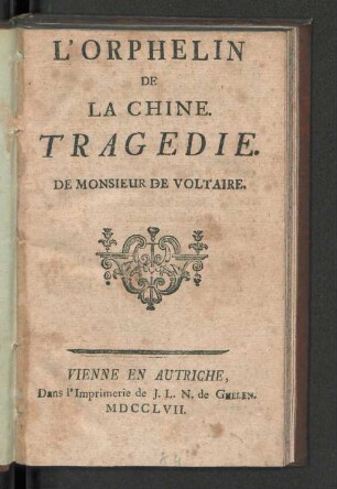 L'Orphelin De La Chine : Tragédie
