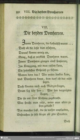 VIII. Die beyden Domherren