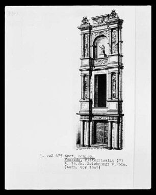 Anet, Schloss von Anet, Mittelrisalit an der Fassade