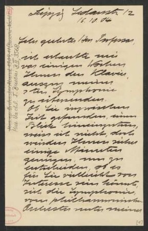 Brief an Ferruccio Busoni : 16.10.1904