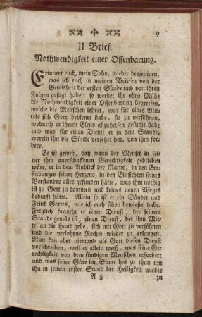 II Brief. Nothwendigkeit einer Offenbarung.