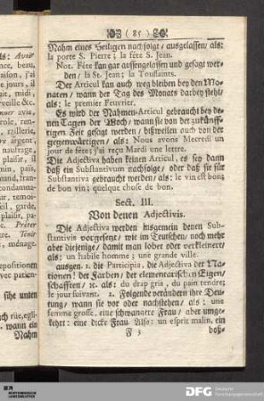 Sect. III. Von denen Adjectivis.