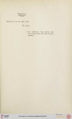 Wilhelm Budde's Heidelberger Tagebuch, [2] : aus den Jahren 1807 und 1808