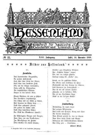 No. 22, 16. November 1899