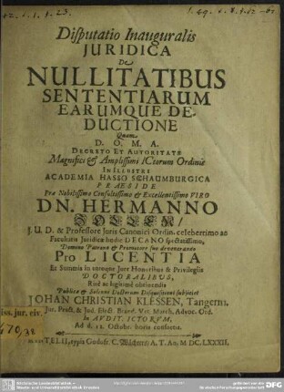 De nullitatibus sententiarum earumque deductione
