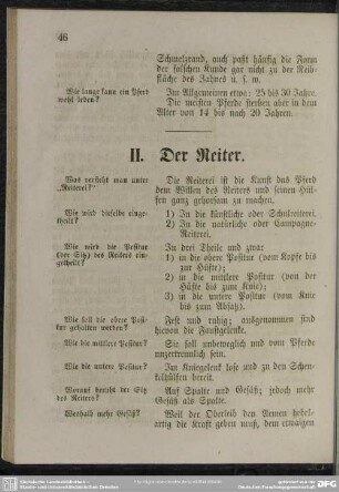 II. Der Reiter