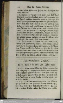 Siebenzehntes Capitel. Von den bösartigen Fiebern