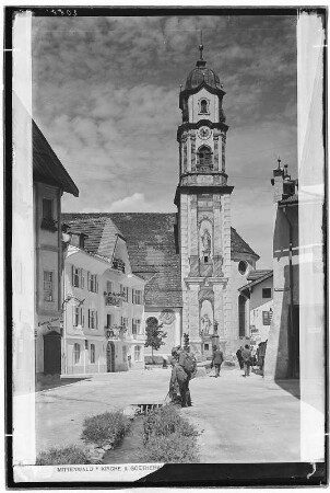 Mittenwald. Kirche und Goethehaus