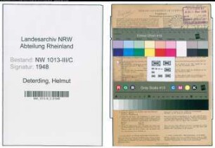 Entnazifizierung Helmut Deterding , geb. 19.09.1903 (Kaufmann)