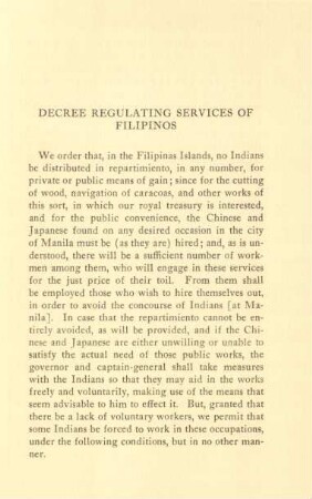 Decree regulating services of Filipinos