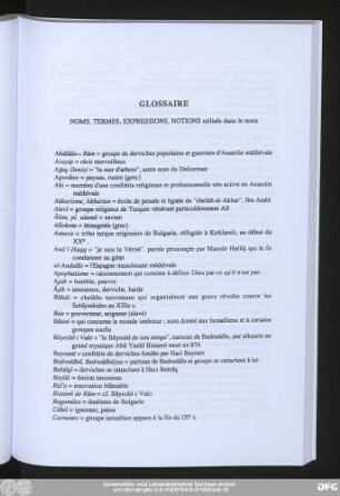Glossaire Noms, Termes, Expressions, Notions utilisés dans le texte