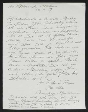 Brief von Unbekannt und Unbekannt an Gerhart Hauptmann