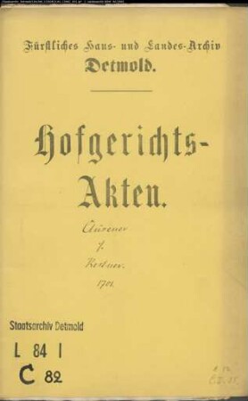 Clüsener, Arnold, Fiskal gegen Witwe Kestner im Falkenkruge - Schuldforderung