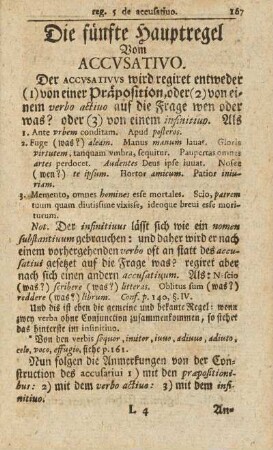 Die fünfte Hauptregel. Vom Accvsativo