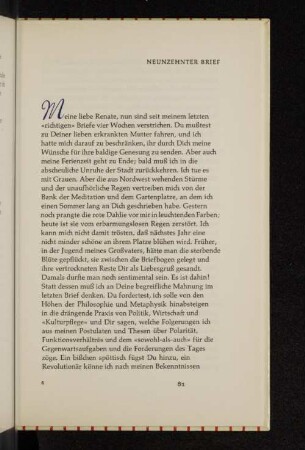 Neunzehnter Brief