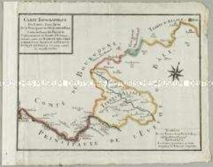 Carte Topographique des Limites d'une Partie de la Principauté de l'Evêche de Bâle contre les Terres de France