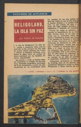 Helgoland, la isla sin paz : Escenarios de actualidad