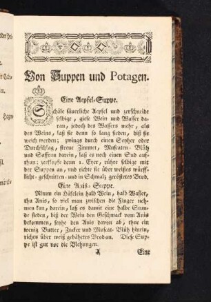 1) Von Suppen und Potagen.