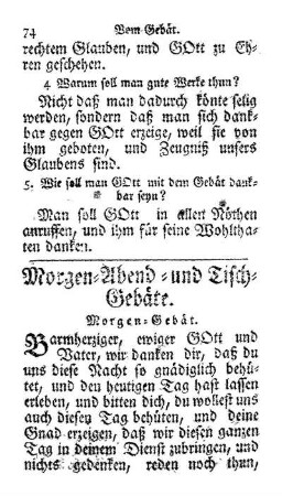 Morgen-Abend- und Tisch-Gebäte.