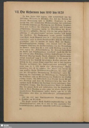 VII. Die Reformen von 1810 bis 1820