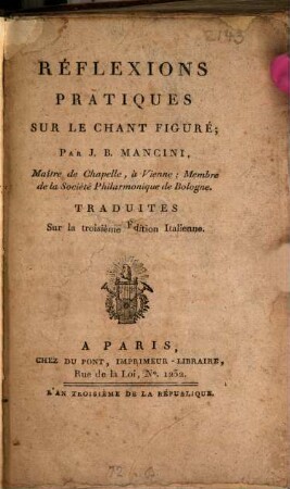 Réflexions pratiques sur le chant figuré : Avec 4 planches