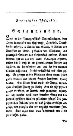 Zwanzigster Abschnitt. Schlangenbad.