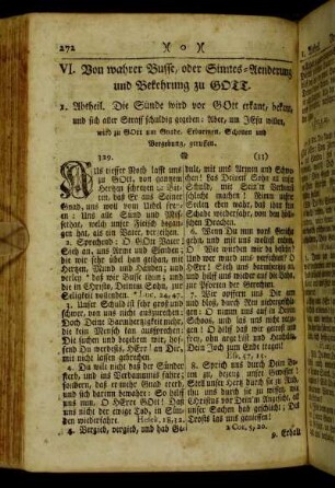 VI. Von wahrer Busse, oder Sinnes-Aenderung und Bekehrung zu Gott.