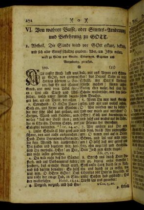 VI. Von wahrer Busse, oder Sinnes-Aenderung und Bekehrung zu Gott.