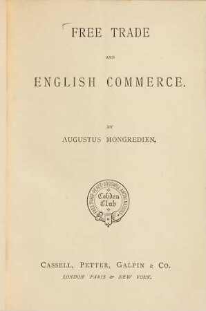 Free Trade and English Commerce