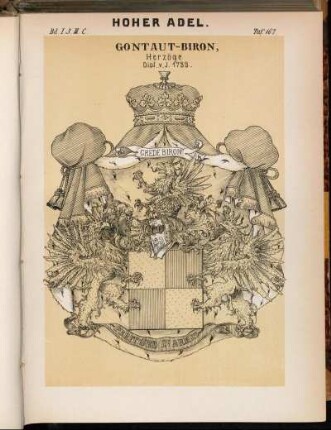 Taf. 167. Gontaut - Biron, Herzöge Dipl. v. J. 1733.