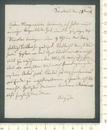 Brief von Auguste Semler an Antonie von Chamisso