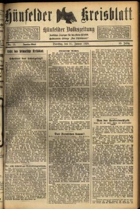 Zweite Ausgabe vom Dienstag, den 31. Januar 1928.