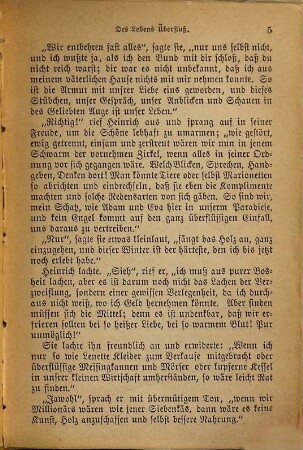 Des Lebens Überfluss : Eine Novelle von Ludwig Tieck
