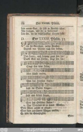 Der XXXIII. Psalm. 33.