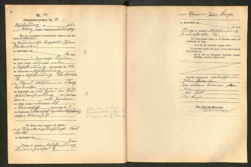 Standesamtsbuch der Stadt Aschaffenburg: Eheschließungen 252/1930 - 130/1931
