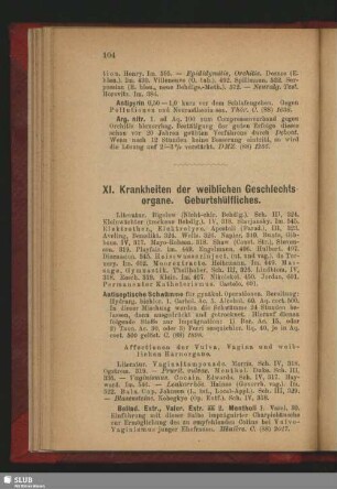 XI. Krankheiten der weiblichen Geschlechtsorgane. Geburtshülfliches