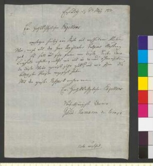 Brief von Ramann, Gebrüder an Goethe, Johann Wolfgang von