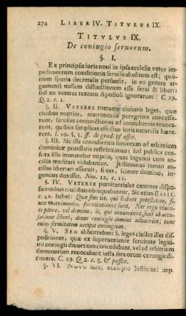 Titulus IX. De coniugio seruorum.
