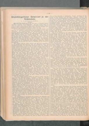 Staatsbürgerlicher Unterricht in der Volksschule : (Schluß)