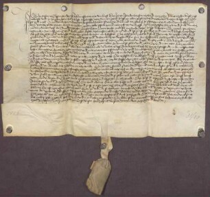 Gültverschreibung des Augustin von Oppringen der Alte, Bürger zu Ispringen, über zehn Gulden Hauptgut, für das er jährlich einen halben Gulden an das Frauenkloster zu Pforzheim zahlt.