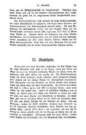 XI. Stadttheile