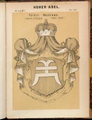 Taf. 288. Fürsten Oginski. (anerk. in Russld. 1824 - 1862.)