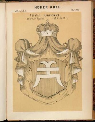 Taf. 288. Fürsten Oginski. (anerk. in Russld. 1824 - 1862.)