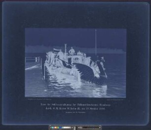 Kaiserboot für die Alsterfahrt : Feier der Schlusssteinlegung der Zollanschlussbauten Hamburgs durch S. M. Kaiser Wilhelm II., am 29. October 1888 : Aufgenommen, Hamburg, October 1888